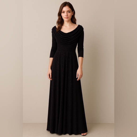 Alex Evenings Black Dress With Purple Glitter Off The Shoulder Dress -  cruiseboatoman.com